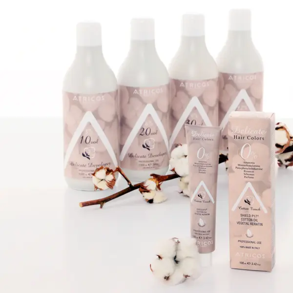 Immagine con tutti i prodotti Atricos della linea Delicate Developer