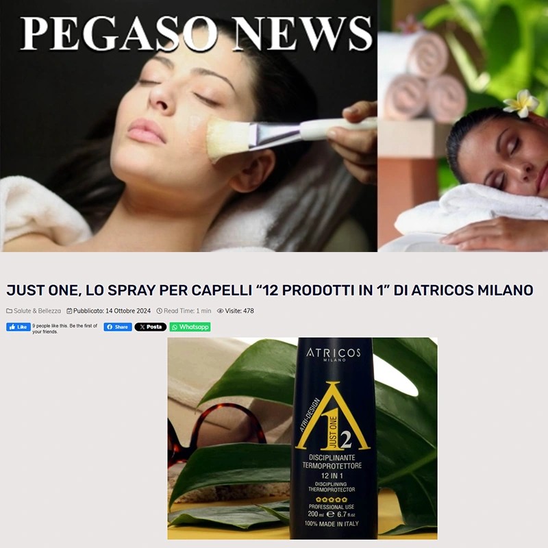 JUST ONE, LO SPRAY PER CAPELLI “12 PRODOTTI IN 1” DI ATRICOS MILANO